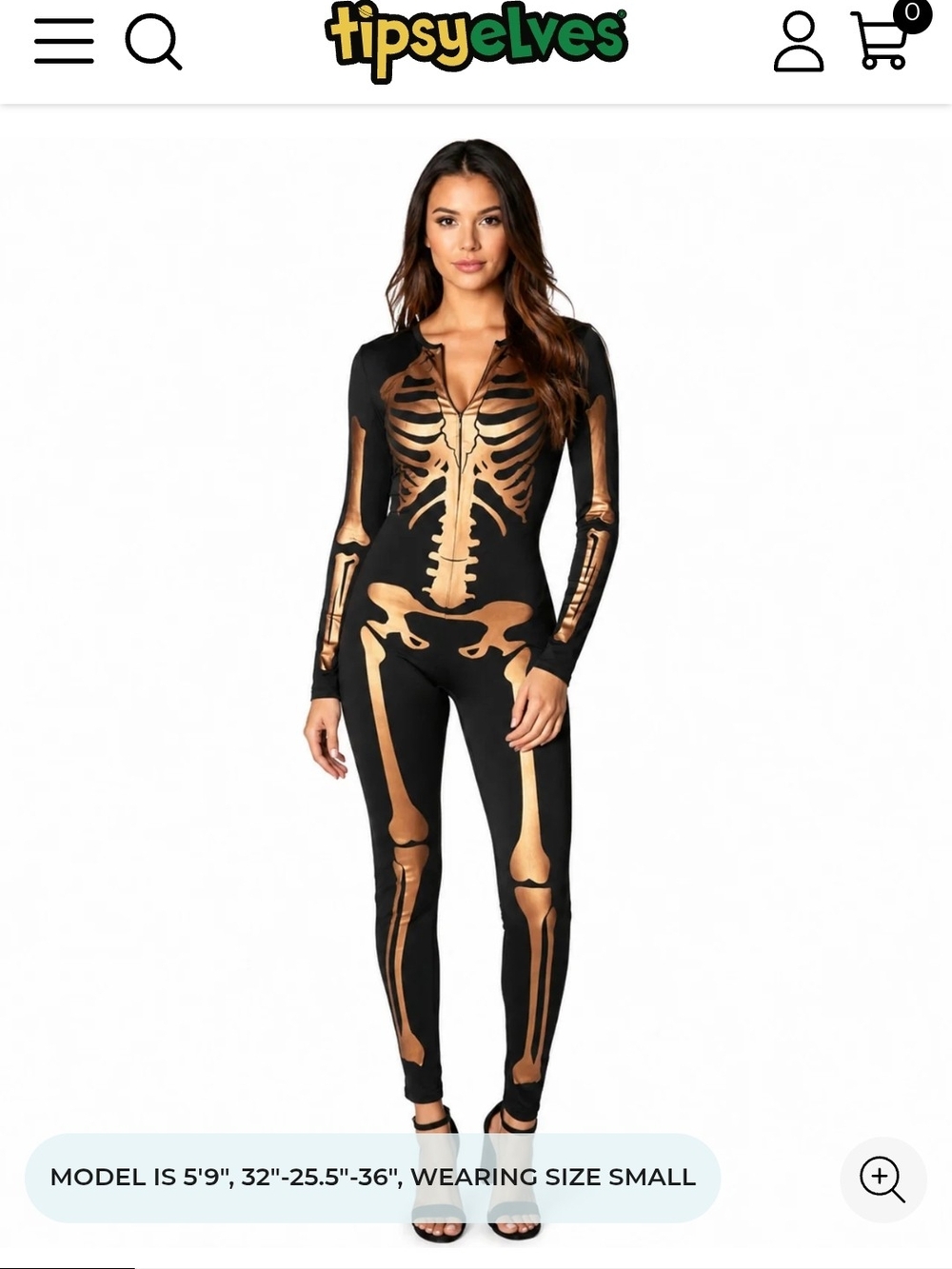 Bronze Skeleton Bodysuit Costume